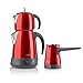 Produktbild Arzum Teekocher Wasserkocher Mokka-kocher SET Mokka-maschine Tee Türkischer Kaffee Rot, Farbe:Rot