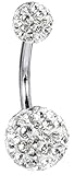 aro ombligo colgante Bola pequena: diametro 0.5cm Gleader Anillo/Piercing de Ombligo Bling Diamante Cristal Bola Acero Inoxidable