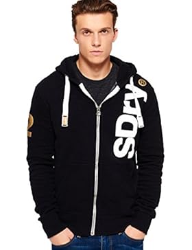 Superdry Herren Kapuzenpullover Int'L Registered Ziphoodie Schwarz