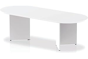 Dynamic Office Solutions OPO Impulse Freestanding 1800/2400mm Rectangular Boardroom Table Distinctive Arrowhead Legs | Sturdy Build Weather & Heat Resistant Melamine Finish Table White 2400