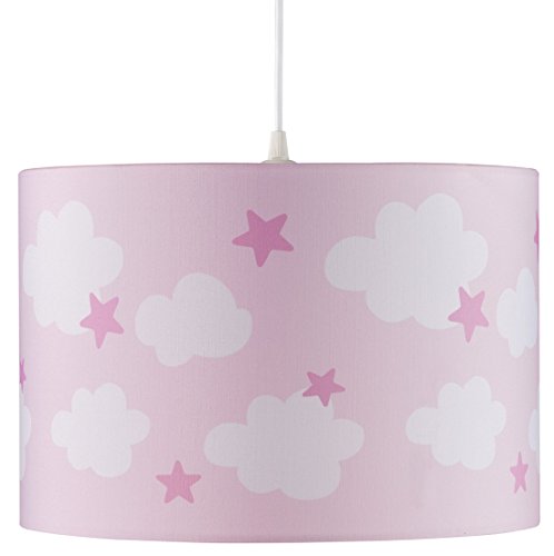 Preisvergleich Produktbild Lasse Spela - Kids Concept- Deckenlampe STAR WOLKE Kinderlampe Kinderzimmer Sterne, Ø30x20cm, Rosa