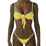 MRURIC☀ bademode Damen Frauen Bowknot Bikini Set Push-Up Brasilianische Zweiteiler Bademode Beachwear Badeanzug Bikinihose Bikini Damen schwarz mollige Badebekleidungs Strandkleidung