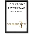 Black Picture Poster Frames 36in x 24in (91.5 x 61) Wall Hanging Frames | Perfect for Home Decor | Wooden Frames