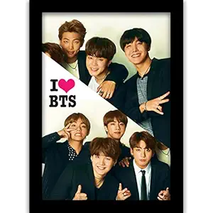 BOXART BTS Wall Posters For Living Room Bedroom Home Decor BTS Band Bangtan Boys Wall Poster Photo Frame BTS Army Framed Posters For Girls And Boys - Acrylic Glass Framed Photo - BTS is 7 (BTS 3)