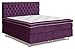Produktbild Boxspringbett MINDORO, Box: Bonellfederkern, Matratze: Taschenfederkern, Top Matress: Schaumstoff - Abmessung: 140 x 200 cm - Farbe: Violett