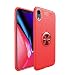 Produktbild IJIA Case Hülle für Apple iPhone XR (6.1") - Rot Schutzhülle Kohlefaser Weich TPU Silikon Case Sport im Freien Mit 360° drehbare magnetische Rot Ring Standplatz Handyhülle