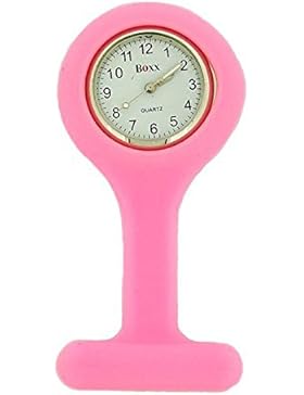 BOXX rosa Pulsmesser Kautschuk Broschenuhr