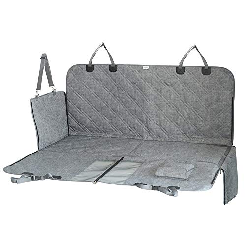 Preisvergleich Produktbild WVVU Hund Sitzkissen, Wasserdichter Sitz, Haustier Sitz Mit Aufbewahrungstasche, Mesh Atmungsaktiv Für Mehr Komfort, Geeignet Für PKW-Lkws Und Suvs,Grau