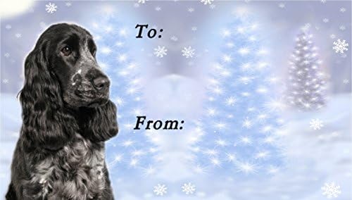 Cocker Spaniel Dog (Blue Roan) Christmas Labels (42) - Self Adhesive