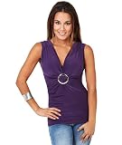 KRISP Womens Wrap Cross Over Tops Buckle Ruched Jersey Blouse V Neck Tunic