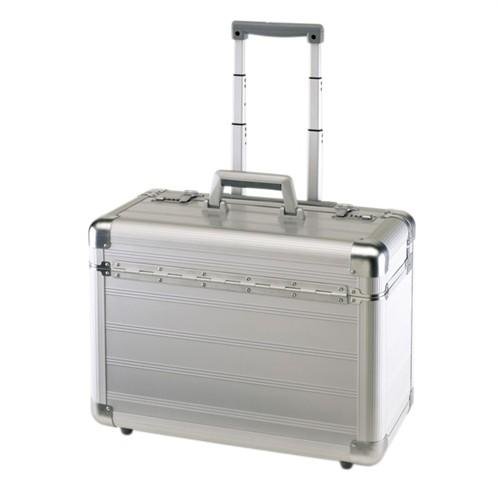 Preisvergleich Produktbild PILOTENKOFFER AKTENKOFFER Koffer mit eingebauten Trolley und gepolsterten Laptopfach aus Aluminium