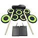 Produktbild Roll Up Drum Kit Elektronische Digital Drum Portable - Faltbare Drum Pad Set Kinder Musical Praxis Instrument mit 2 Fuß Pedale, USB Kabel Drum Sticks Lautsprecher Kinder Anfänger - Weihnachtsgeschenk