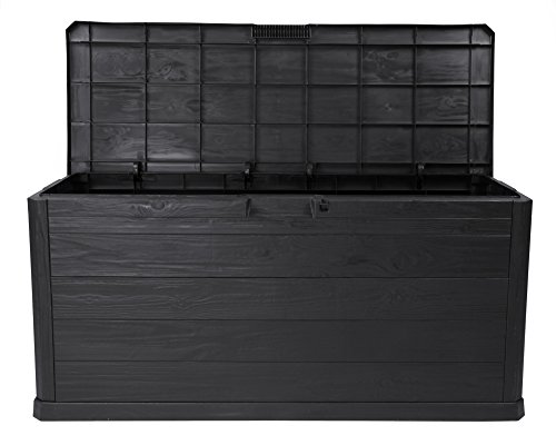 Kissenbox Auflagenbox Gartentruhe Terrassenbox Madera in Holzoptik anthrazit rollbar - 2