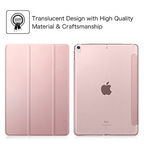 Fintie iPad Pro 10.5 Hülle – Ultradünn Superleicht Schutzhülle mit Lichtdurchlässig Rückseite Abdeckung Smart Cover Tasche mit Auto Schlaf / Wach und Standfunktion für Apple iPad Pro 10,5″ Zoll Display 2017 Neue Modell, Roségold - 2