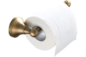 HARRINGTON MARLEY Antique Brass Finish Toilet Roll Holder | Bronze Steel Toilet Paper Holder |Strong Loo Roll Tissue Holder Stand, Modern and Clean Design