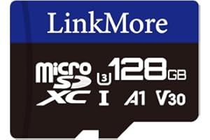 LinkMore Scheda Micro SDXC, A1, UHS-I, U3, V30, compatibile con classe 10, adattatore SD incluso (128GB, A1 V30)