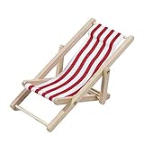 Größe: Länge 11, Breite 5 WJFCDYZS Puppenhaus Miniatur Stühle Gartenmöbel Streifen Liegestuhl Wohnkultur Klapp Mini Strand Lounge Chair