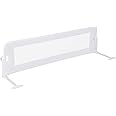 BABY JOY Bed Rails for Toddlers, Extra Long, Swing Down Safety Bed Guard for Convertible Crib, Folding Baby Bedrail for Kids Twin, Double, Full Size Queen & King Mattress (59-Inch, White)