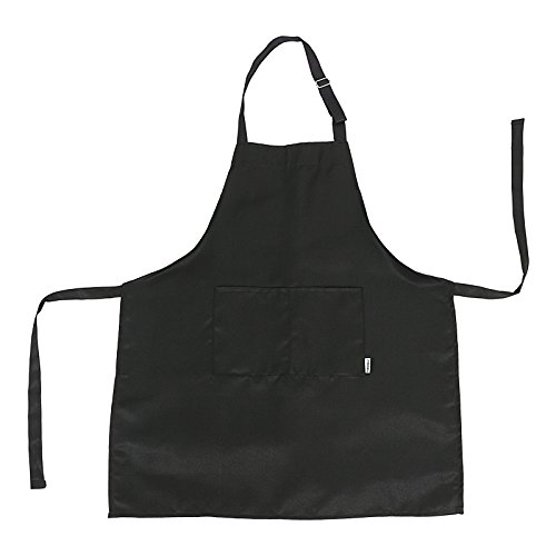 GWHOLE Schürze Latzschürze Küchenschürze mit Bindeband und verstellbare Nackenschlaufe 78,5 x 68 cm, schwarz - 4