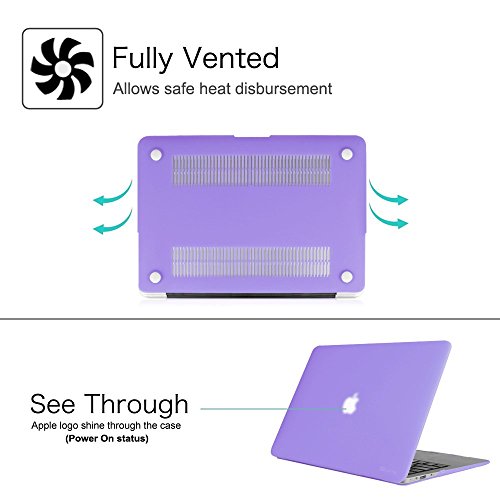 Fintie MacBook Air 13 Hülle – Ultra Slim Hochwertige Matt Gummierte Hartschale Tasche Schutzhülle Snap Case für Apple MacBook Air 13.3 Zoll (A1466 / A1369) , Helles Lila - 5