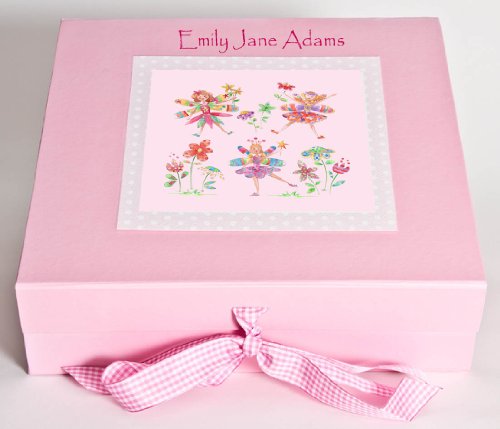 Baby Girls Gift,Baby Keepsake Box,Personalised Keepsake Box,fairy dance/pink