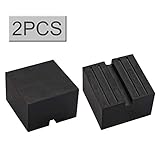 EXLECO 2 Pcs Jack Pad en Caoutchouc (75x75x50mm) Tampon Caoutchouc Cric Universal à Fente Rail Cadre Protecteur pour cric pour Protecteur de Les Voitures et Les VUS pour Crics et Elévateurs