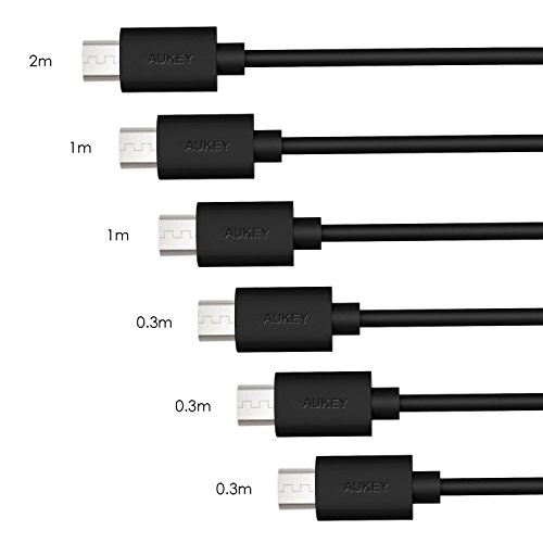 AUKEY Micro USB Cables USB 2 0 6x Pack Carga R pida y Sincronizaci n para Tel fonos Android Negro 6 Pcs 1 x 2M 2 x 1M 3 x 30CM reviews AUKEY Micro USB Cables USB 2 0 6x Pack Carga R pida y Sincronizaci n para Tel fonos Android Negro 6 Pcs 1 x 2M 2 x 1M 3 x 30CM