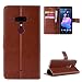 Produktbild FindaGift Tasche für HTC U12 Plus Leder Hülle, Flip Lederhülle Schutzhülle Handyhülle [Kartenfächern][Magnetverschluss] Stand Ständer Etui Karten Slot Schutzhülle Wallet Case für HTC U12 Plus(Brown)