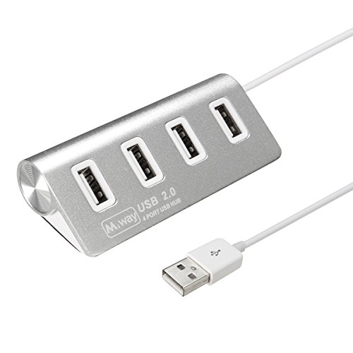 4 Port USB 2.0 Hub, M.Way Aluminium usb steckdose, USB Ladegerät Hub, High Speed Multi USB Adapter Ladegerät für Computer Laptop Tablet iPhone Samsung Smartphone