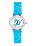 Kiddus Armband Uhr für Mädchen, Blauer Delphin mit Glitter Armband, wasserfest (3 ATM) FAB10