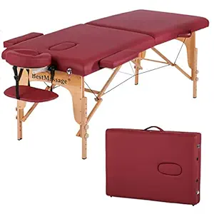 ACi Massage Table Portable Massage Bed Spa Bed PU Leather 2 Fold Heigh Adjustable 84 Inches Salon Bed Face Cradle Bed