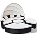 Produktbild vidaXL Sonneninsel Poly Rattan Rund 230 cm Schwarz Sonnenliege Garten Muschel