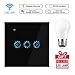 Produktbild TiooDre Intelligente Dimmer Switch schwarz General WiFi Touch Schalter Lavora Home Page Google/IFTTT mit Dimmschalter 3W WiFi Wireless Light LED App Fernbedienung, Überspannungsschutz