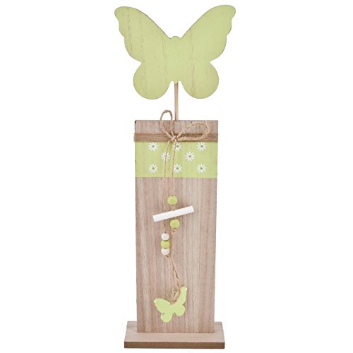 Steele Schmetterling Deko Objekt Holz 44x14x6cm natur grün Landhaus Design - 3