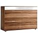 Produktbild JUSTyou Lago Kommode Sideboard Wohnzimmerschrank (HxBxT): 75x100x40 cm Pflaume Matt/Weiß Hochglanz