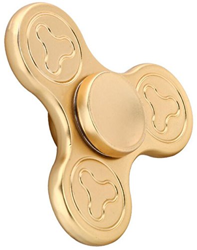 Alloy Hand Tri-Spinner High Speed Two-color Gyro ADHD Focus Anxiety Relief Toys,1.20(oz) (Golden)