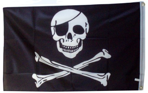 Henbrandt - Jolly Roger Piraten Flagge - 150cm x 90cm - 1 Packung