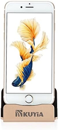 KUYIA USB Charge Dock Stand Station Desktop Charge Dock and Sync Compatible with Iphone5/5s/5c and Iponoe6/6s and iphone6Plus/6s Pls (Gold)