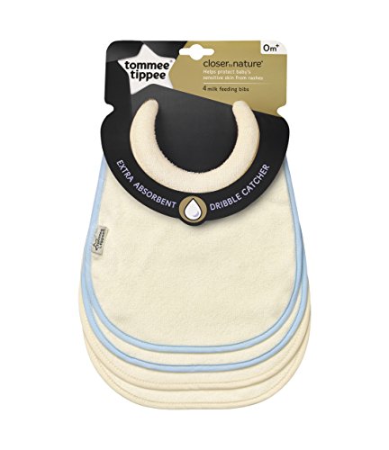 Tommee Tippee Closer To Nature Milk Feeding Bibs (Packs of 4 Bibs)-Blue