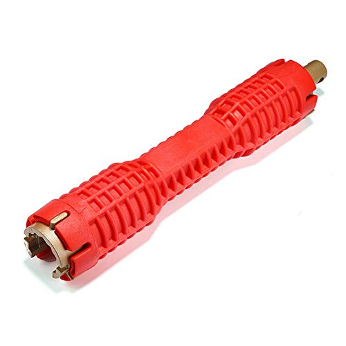 Preisvergleich Produktbild TAKEMORE7 Double Head Schlüssel, multifunktionalen Aluminium Rohrzange, Wasserhahn Spüle Installer Werkzeug Wasser Rohr Tubing Steckschlüssel für Klempner und Hausbesitzer, Rot, Free Size