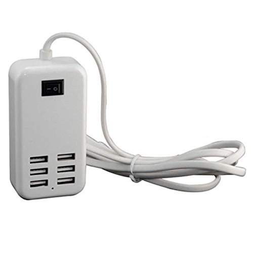6 Ports USB Hub Desktop Wand Ladegerät AC Adapter Slots Steckdosen Aufladen Verlängerung Erweiterung - 3