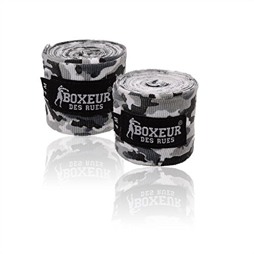 BOXEUR DES RUES Serie Fight Activewear, Bendaggi Uomo, Grigio, Taglia Unica