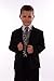5-Piece Boys Black & Silver Suit