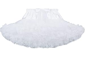 Discoball Girls Tutu Skirt Layered Ruffle Tulle Mini Ballet Skirt Princess Pettiskirt Ballet Dance Dress Daily Wear Costumes for 3-7 Years Girls Rainbow