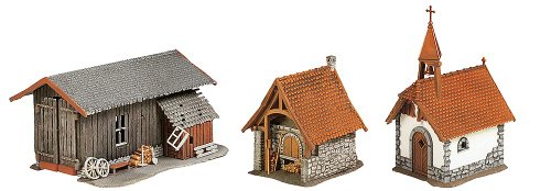Preisvergleich Produktbild FALLER 130379 - Backhaus, Kapelle, Geräteschuppen