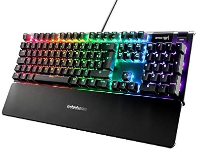 Steelseries Apex 5 - Clavier de Gaming Hybride Mécanique - Illumination RVB par Touche - Affichage Intelligent Oled - Agencement Français AZERTY