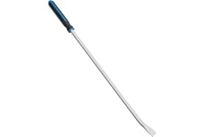 Dunnet Tools 36 Inch Extra Long Pry Bar Heavy Duty Hand Tools Forged Steel 900mm Pry Tool With Hammer Strike Cap 30 Degree Angled Tip Prybar With TPR Grip Handle For Automotive Mechanics Tools Crowbar