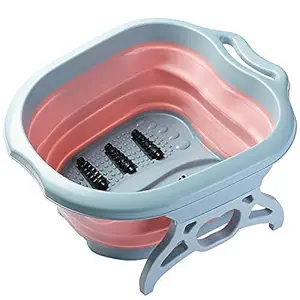 TIEXA Foldable Foot Tub Massage Bucket With Massage Roller, Spa Basin, Soaking Feet Suitable For Home Spa Pedicure Relieve Stress (Multi Color)
