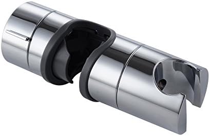 Jowneel Universal 18-25MM O.D. Adjustable Hand Shower Rail Head Bracket Holder for Slide Bar Slider Clamp Bathroom Replacement, ABS Chrome Plated (black)