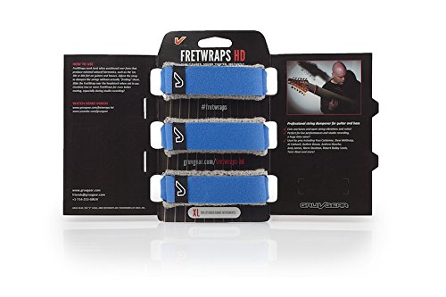 GruvGear HD-FretWrap - Pack de 3 accesorios de sordina para bajos (tamaño XL), color blanco
